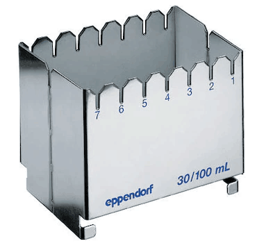 德國艾本德（Eppendorf）ReservoirRack,用于存放10mL、30mL和100mL試劑槽。最多可以放置7個試劑槽模塊或試劑槽