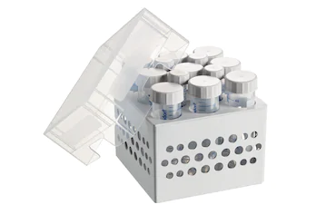 艾本德儲(chǔ)存盒 3 × 3, 可放置 9  個(gè) 50  mL 試管和 4  個(gè) 15  mL 試管，2  件，高 127  mm，5  英寸，聚丙烯材料，可耐受最低 -86  °C，高溫高壓滅菌，帶蓋子